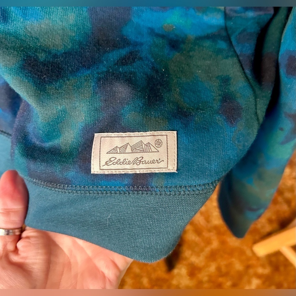 Eddie Bauer Men’s TXL Green Tie Dye Sweatshirt EUC!​​​ - Picture 6 of 7